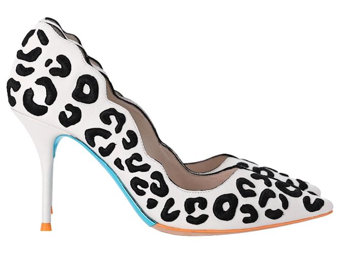 Sophia Webster Printed Pumps in White Leather  ref.1069296