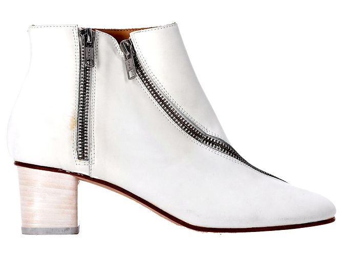 Botas Acne Studios Marlie Zip em couro branco
