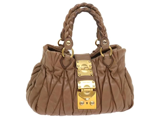 Miu Miu Hand Bag Leather Brown Auth yb165  ref.1069429
