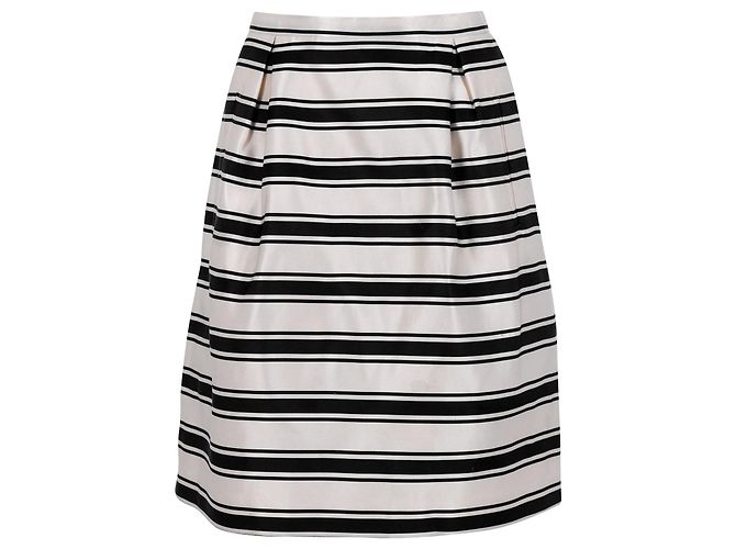 Gonna a righe Michael Kors in seta bianca Bianco