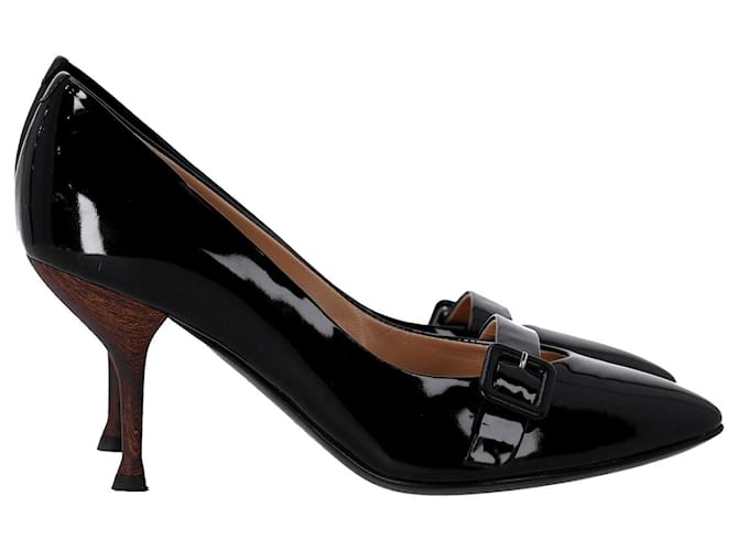 Zapatos de tacón de punta Giuseppe Zanotti en charol negro Cuero  ref.1069436