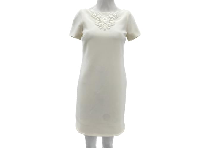 VERSACE Robes T. ca 40 polyestyer Polyester Blanc  ref.1069489