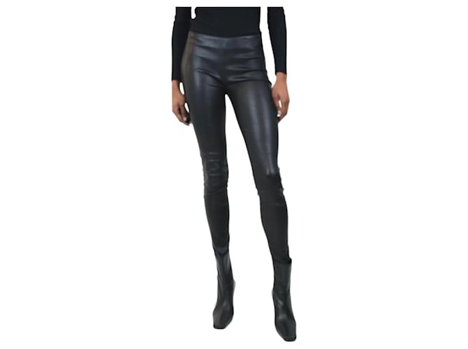 Jitrois Pantalon skinny noir en cuir à poignets zippés - taille FR 34  ref.1069546
