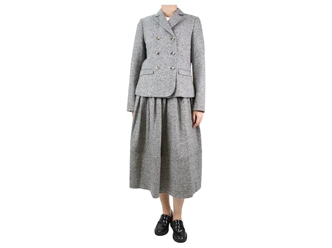 Autre Marque Grey wool blazer and skirt set - size UK 10  ref.1069570