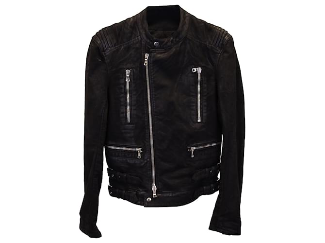 Veste Balmain Moto en Coton Noir  ref.1069681