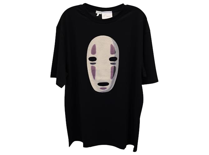 Loewe Luxury Kaonashi Camiseta bordada em algodão preto  ref.1069688
