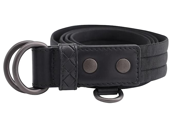 Cinturón tejido Bottega Veneta en lona negra Negro Lienzo  ref.1069715