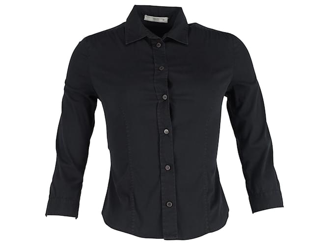 Chemise boutonnée vintage Prada en coton noir  ref.1069723