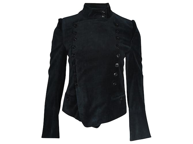 Ann Demeulemeester Double-Breasted Jacket in Dark Turquoise Cotton  ref.1069734