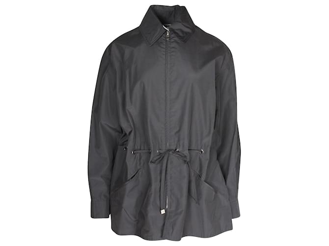 Chanel-Jacke mit Kordelzug aus schwarzem Polyamid Nylon  ref.1069737