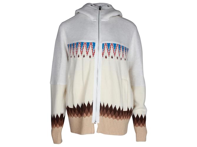 Sacai Nordic Zipped Hoodie in Multicolor Cotton Multiple colors  ref.1069747