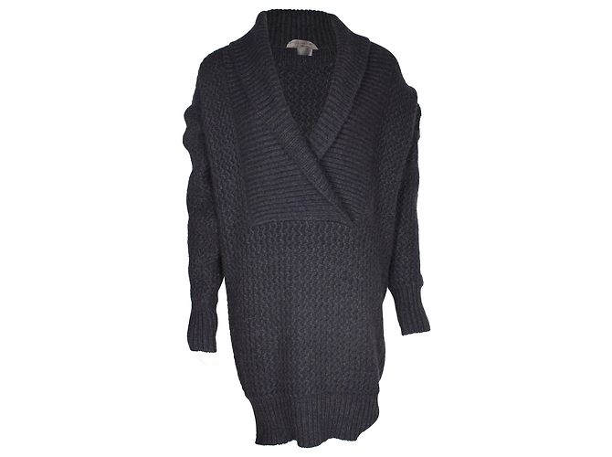 Stella Mc Cartney Stella McCartney Grobstrick-Cardigan aus dunkelgrauer Wolle