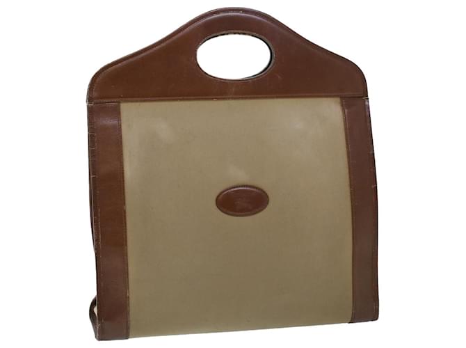 Autre Marque Burberrys Hand Bag Canvas Leather Brown Beige Auth ti1227 Cloth  ref.1069804
