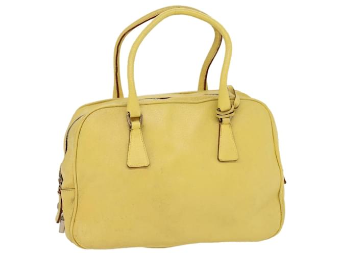 PRADA Hand Bag Leather Yellow Auth cl744  ref.1069862