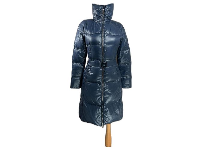 Autre Marque Blue Puffer Coat Jacket Polyamide