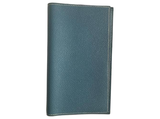 Hermès Purses, wallets, cases Blue Leather  ref.1070000