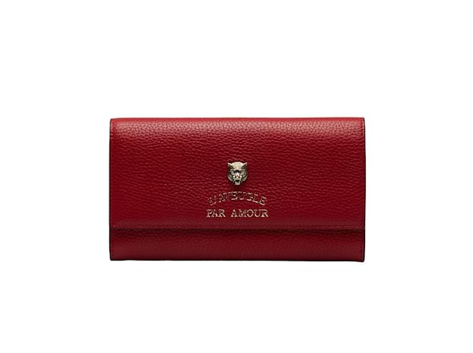 Gucci Leather Flap Wallet 453164 Red  ref.1070017