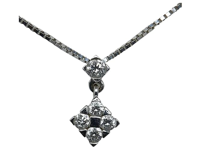 & Other Stories Luxus 18k Gold Diamant Anhänger Halskette Metall Halskette in gutem Zustand Silber  ref.1070026