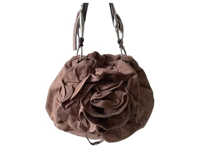 vintage Yves Saint Laurent Rose  Bag Pink Suede  ref.1070071