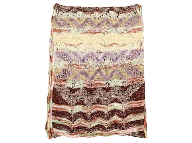 Bufanda tipo chal larga de punto de algodón y viscosa con diseño en zigzag multicolor de Missoni  ref.1070254