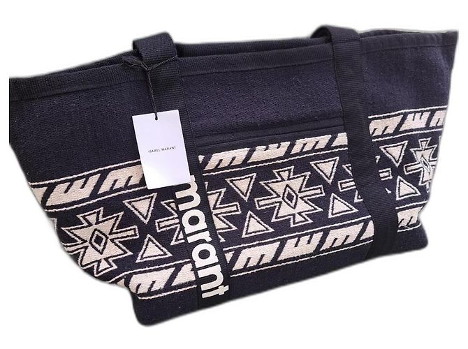 Sac cabas Isabel Marant Darwen en jacquard de coton noir