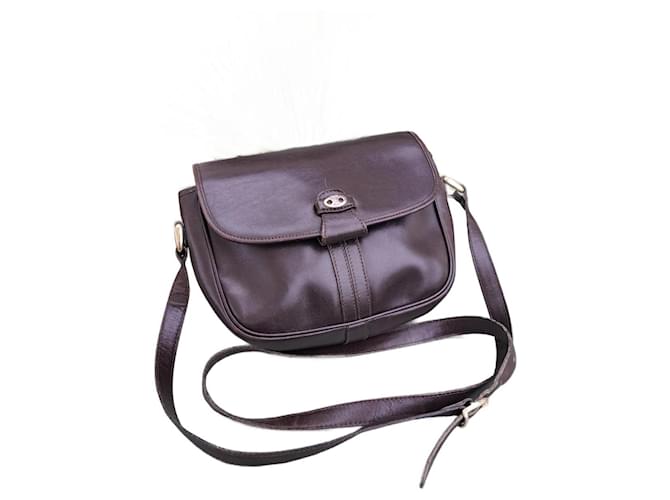 CÉLINE vintage shoulder bag Brown Leather  ref.1070262