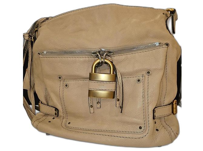 Paddington Bolsa Chloé de couro bege