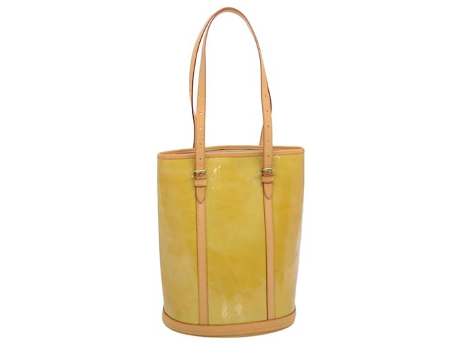 LOUIS VUITTON Monogram Vernis Bucket GM Shoulder Bag Beige LV Auth 52995 Patent leather  ref.1070324