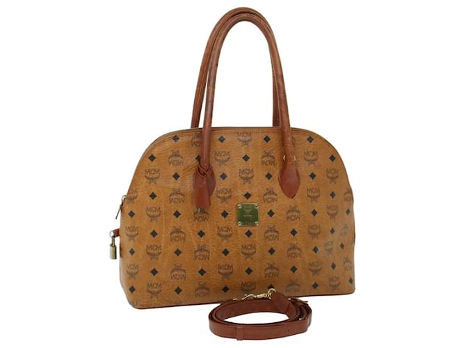 MCM Vicetos Logogram Hand Bag PVC Leather 2way Brown Auth 53750  ref.1070362