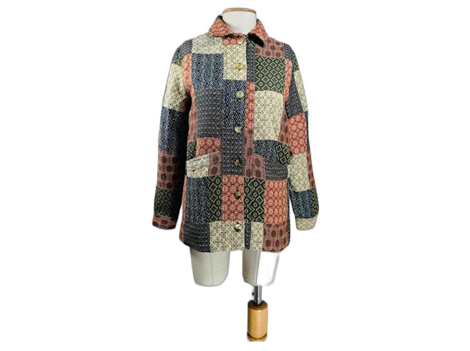 SéZane Will Dama Abrigo oversize de jacquard patchwork Multicolor 