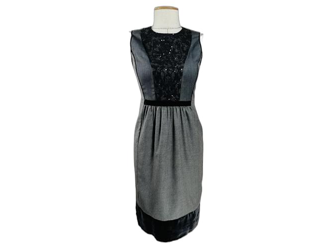 Etro Dresses Grey Silk Cashmere Wool  ref.1070420