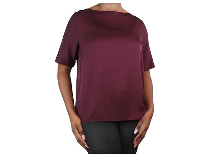 Autre Marque Purple short-sleeved silk top - size M  ref.1070473