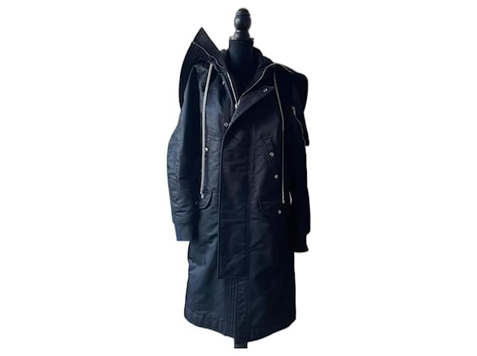 RICK OWENS DRKSHDW winter coat Black Cotton Polyamide  ref.1070520