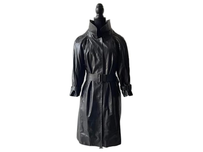 abrigo de cuero prada Negro  ref.1070522