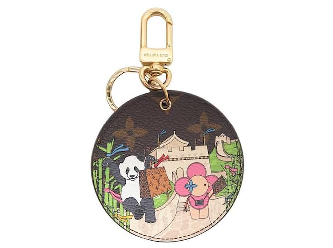 NEW LOUIS VUITTON M KEY RING0050 CHRISTMAS ANIMATION CHINA CHARM KEY HOLDER Brown Leather  ref.1070743