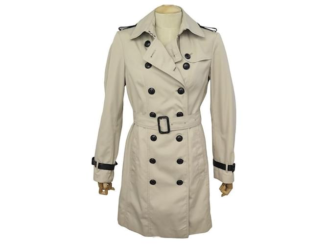 Autre Marque WATERPROOF BURBERRY BEIGE TRENCH WITH LEATHER STRAPS 3752376 40 M JACKET COAT Polyester  ref.1070751