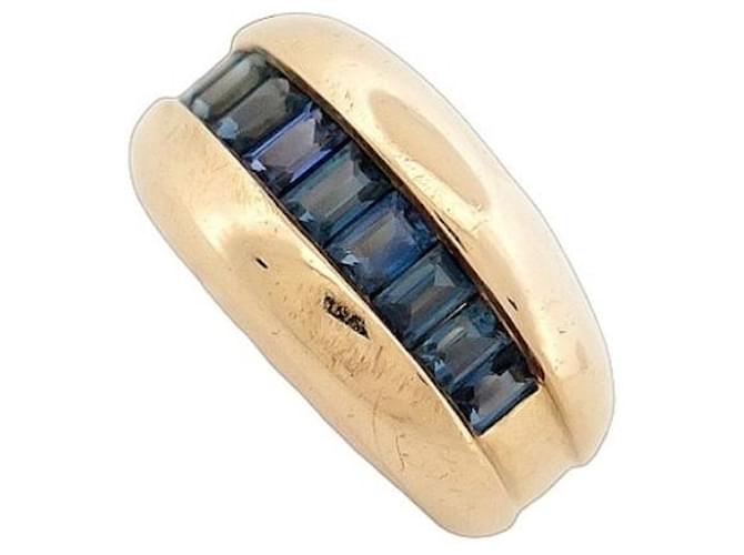 VINTAGE CARTIER ODIN CRB RING4001052 In yellow gold 18K 6 SAPPHIRE GOLD RING Golden  ref.1070792
