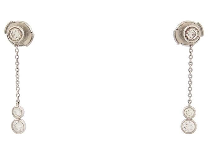 TIFFANY & CO DIAMONDS BY THE YARD E EARRINGS.PERETTI PLATINUM 950 Silvery  ref.1070816