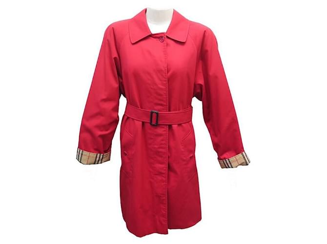 Autre Marque VINTAGE COAT BURBERRYS TRENCH MARKFIELD L 42 RED POLYESTER COAT  ref.1070854