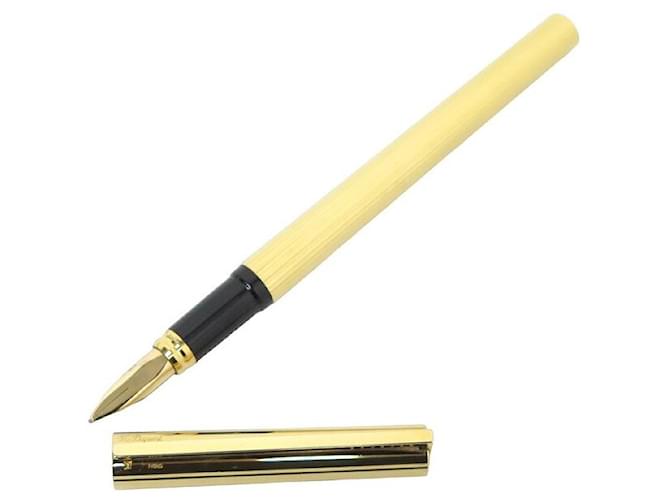 ST DUPONT FEATHER PEN WITH CARTRIDGES PLAQUE OR DORE GOLD PLATED FOUNTAIN PEN Golden Gold-plated  ref.1070904
