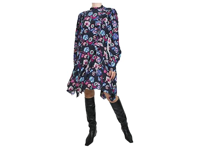 Isabel Marant Multi drop hem ruffle detail floral silk dress - size FR 36 Multiple colors  ref.1070949
