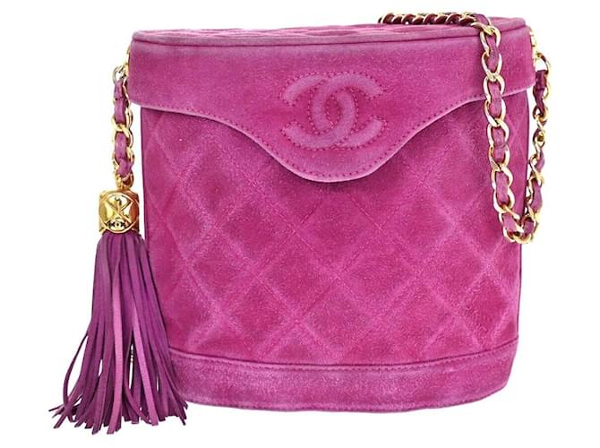 Vanity Chanel Fringe Pink Suede  ref.1071002