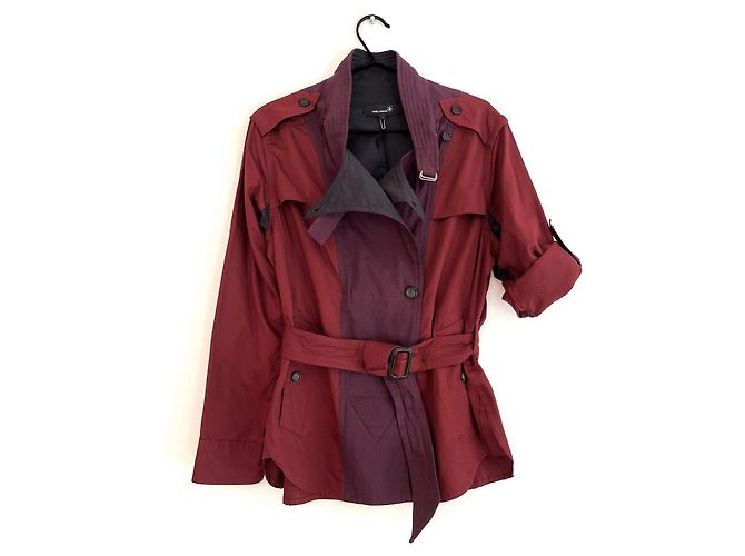 Camisa militar Yotam Isabel Marant rojo oscuro algodón Burdeos
