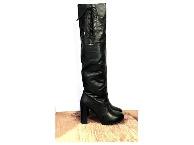 Autre Marque High leather boots Black Lambskin  ref.1071213