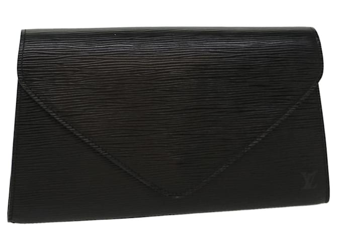 LOUIS VUITTON Epi Art Deco Clutch Bag Black M52632 LV Auth ep1715 Leather  ref.1071343