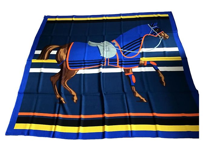 Hermès "Cavallo in copertina" Blu navy Cachemire