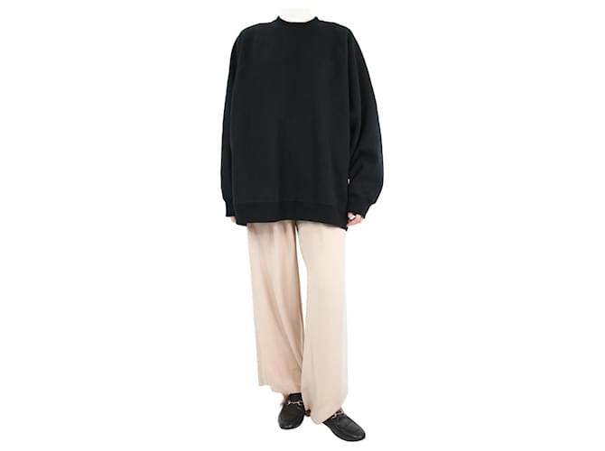 Autre Marque Black oversized raglan sweatshirt - size UK 10 Cotton  ref.1071607
