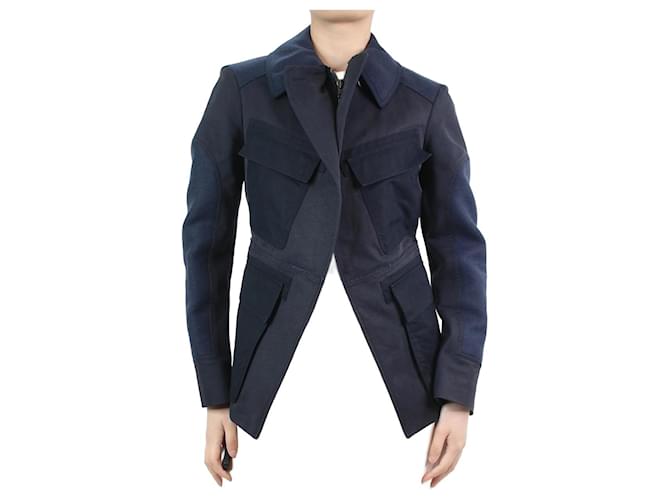 Joseph Blue wool-blend jacket - size UK 10 Cotton  ref.1071611
