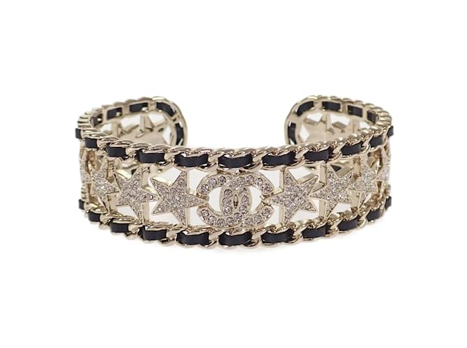 Chanel Bracelet étoile en strass CC Métal Doré  ref.1071817