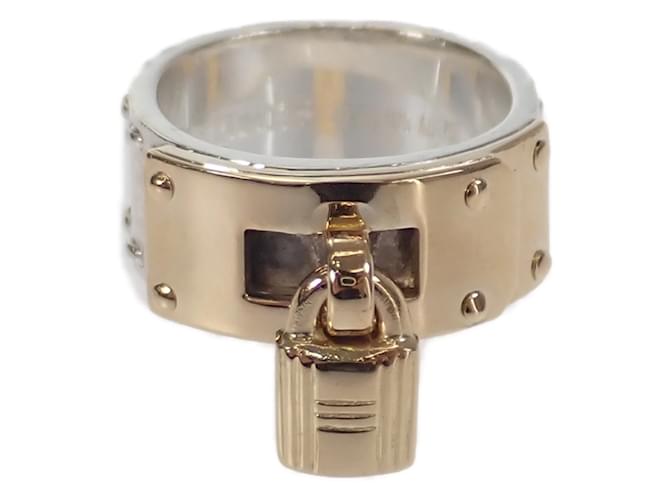 Hermès Kelly Cadenas Ring Silber Geld Metall  ref.1071831